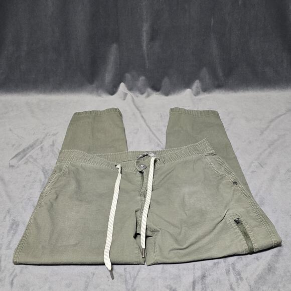 Vuori Ripstop Army Green Pants Drawstring VW401 Zipped Pockets Elastic Waist M - Picture 3 of 8